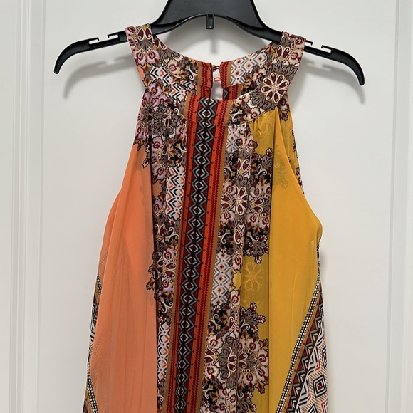 Versona printed flowy maxi dress with sheer overlay - Picture 3 of 13